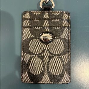 Coach Black and Gray ID Holder w/Lanyard